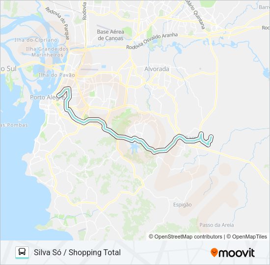 Mapa da linha L453B ESTALAGEM VIA IPIRANGA / SILVA SÓ de ônibus