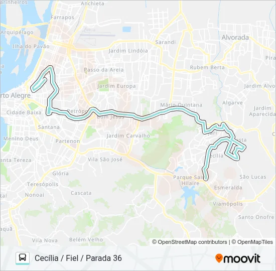 L354D CECÍLIA VIA PROTÁSIO ALVES / SILVA SÓ Bus Line Map