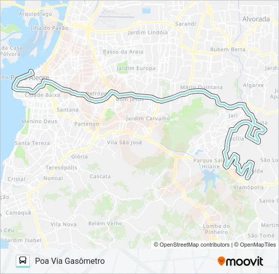 L352A ESMERALDA / CECÍLIA VIA PROTÁSIO ALVES Bus Line Map