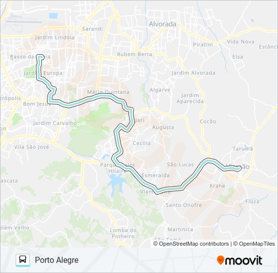 L421A VIAMÃO / IGUATEMI - HOSPITAL CONCEIÇÃO bus Line Map