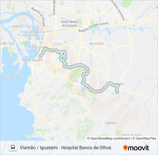 Mapa da linha L422B VIAMÃO / IGUATEMI - HOSPITAL BANCO DE OLHOS de ônibus