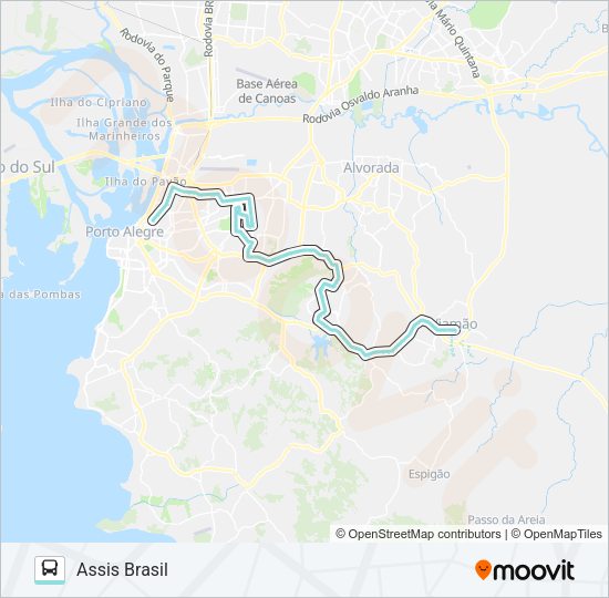 Mapa da linha L422B VIAMÃO / IGUATEMI - HOSPITAL BANCO DE OLHOS de ônibus