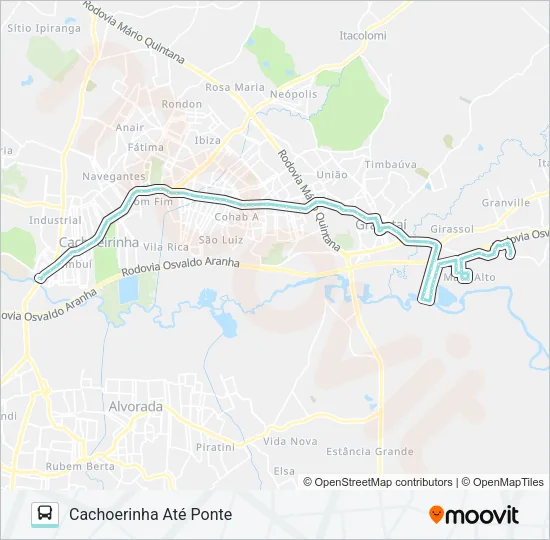 R661 GRAVATAÍ / PONTE Bus Line Map
