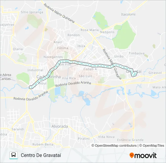 R661 GRAVATAÍ / PONTE Bus Line Map