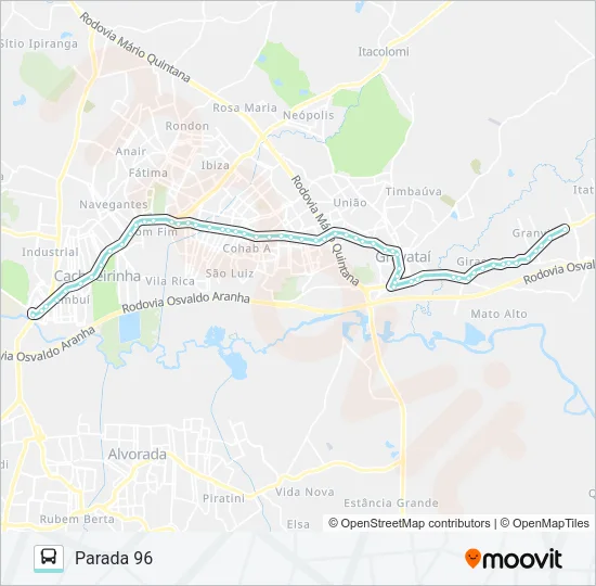 R661 GRAVATAÍ / PONTE Bus Line Map