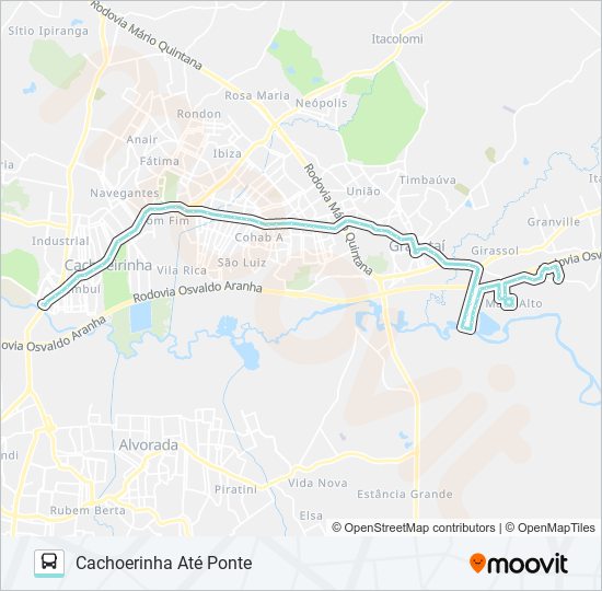 R661 GRAVATAÍ / PONTE bus Line Map