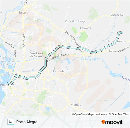 W591 XARÁ VIA ASSIS BRASIL Bus Line Map