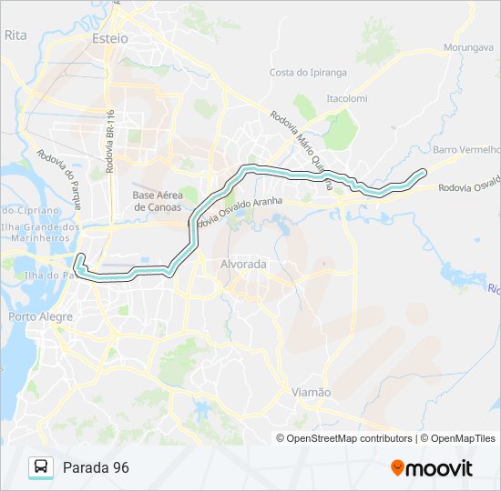 Mapa de W598 GRAVATAÍ VIA SERTÓRIO de autobús