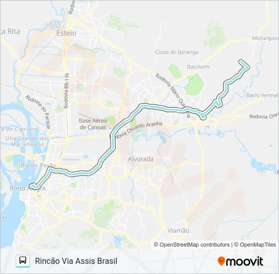W624 RINCÃO / NOVA CONQUISTA Bus Line Map