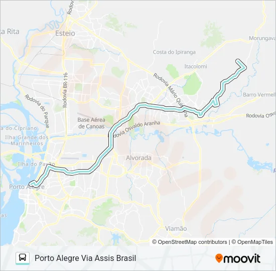 W624 RINCÃO / NOVA CONQUISTA Bus Line Map