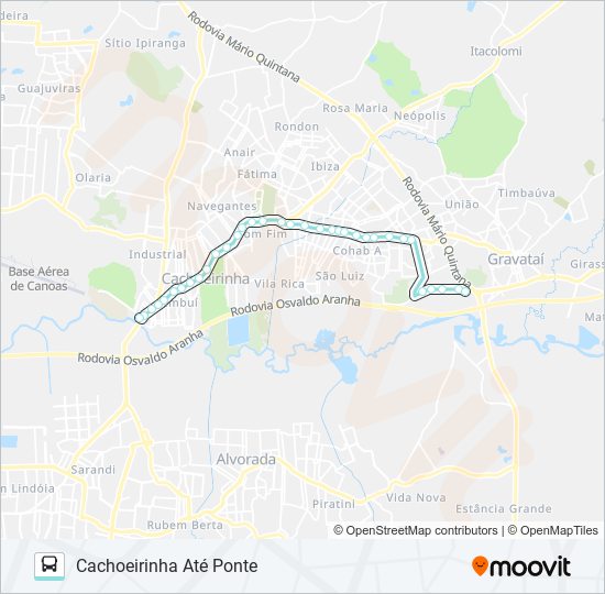 R683 GRAVATAÍ - SENAI / PONTE bus Line Map