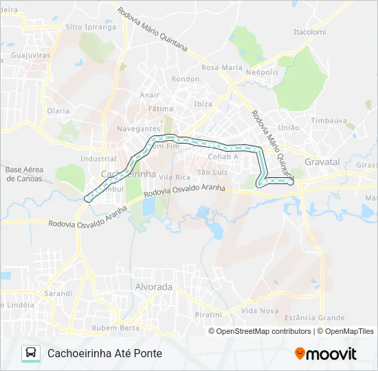 R683 GRAVATAÍ - SENAI / PONTE Bus Line Map