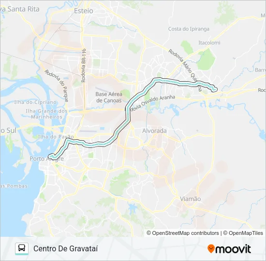 W591 GRAVATAÍ VIA ASSIS BRASIL Bus Line Map