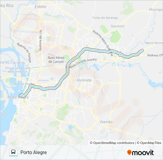 W591 GRAVATAÍ VIA ASSIS BRASIL Bus Line Map