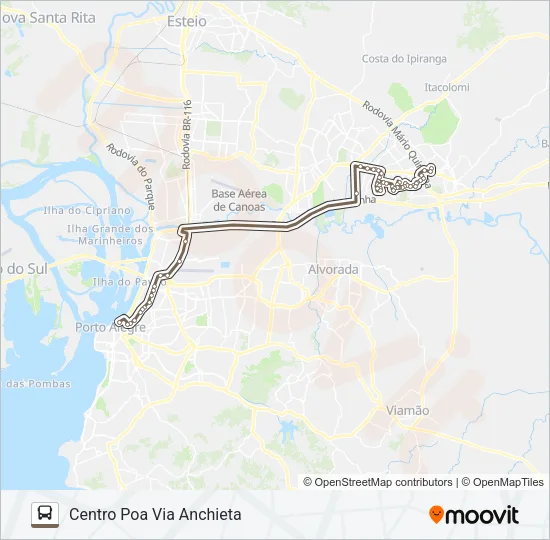 W561 COHAB GRAVATAÍ - EXECUTIVO Bus Line Map