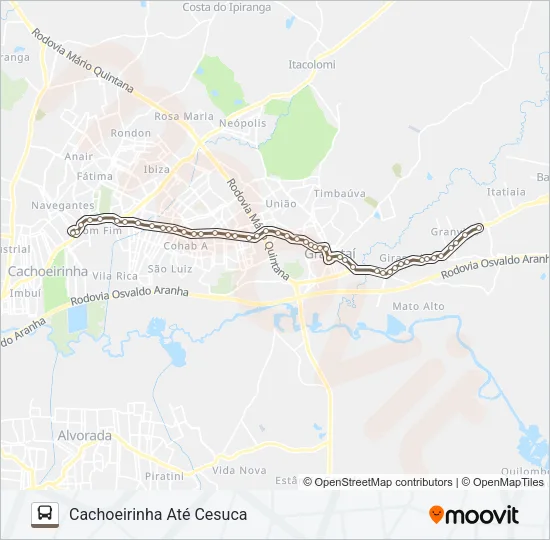 R684 GRAVATAÍ / PONTE - EXECUTIVO Bus Line Map