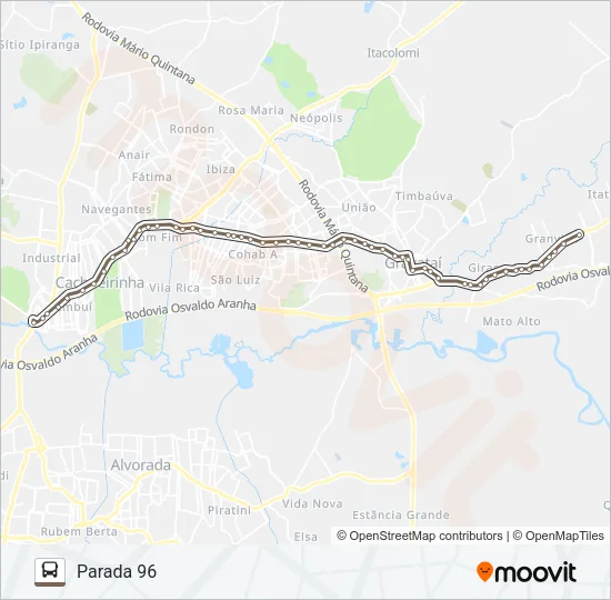 R684 GRAVATAÍ / PONTE - EXECUTIVO Bus Line Map