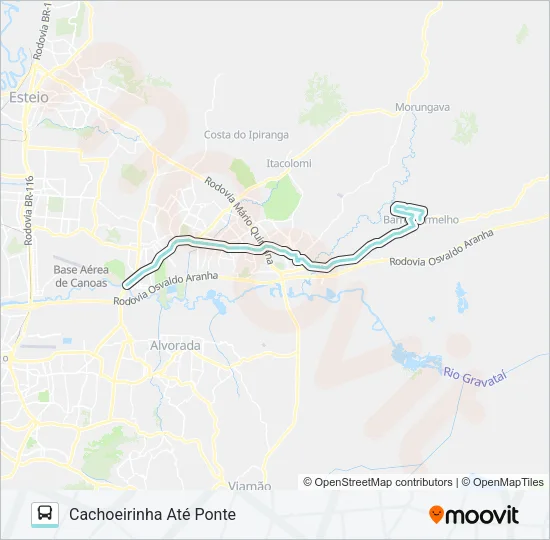 R655 GRAVATAÍ - PARADA 103 / PONTE Bus Line Map