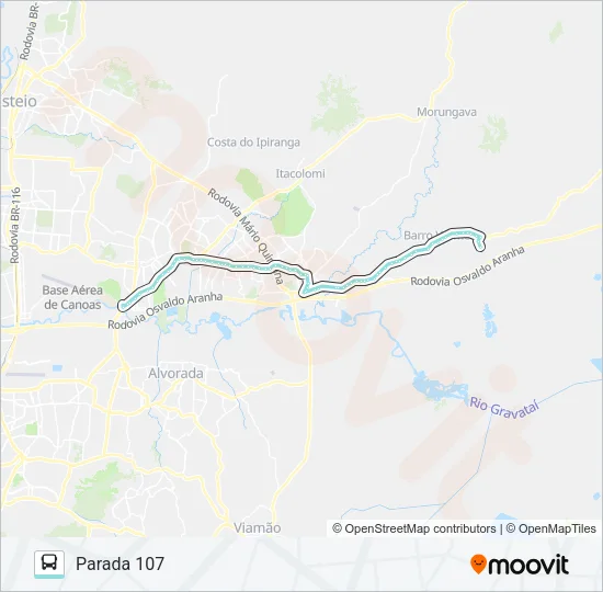 R681 GRAVATAÍ - PARADA 107 / PONTE Bus Line Map