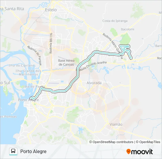W533 NATAL GRAVATAÍ VIA ASSIS BRASIL Bus Line Map