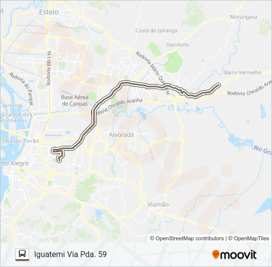 W684 GRAVATAÍ / IGUATEMI - EXECUTIVO Bus Line Map
