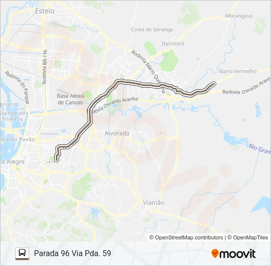 W684 GRAVATAÍ / IGUATEMI - EXECUTIVO Bus Line Map