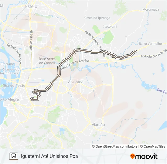 W684 GRAVATAÍ / IGUATEMI - EXECUTIVO Bus Line Map