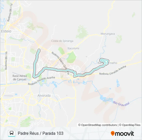 R660 GRAVATAÍ / DISTRITO CACHOEIRINHA Bus Line Map
