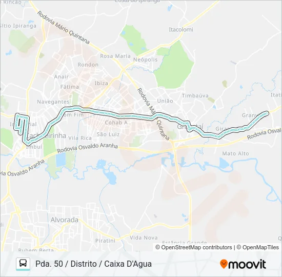 R660 GRAVATAÍ / DISTRITO CACHOEIRINHA Bus Line Map