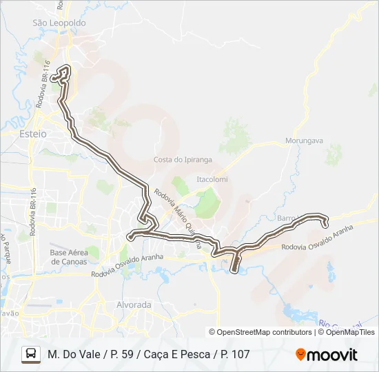 R689 GRAVATAÍ / UNISINOS SÃO LEOPOLDO Bus Line Map