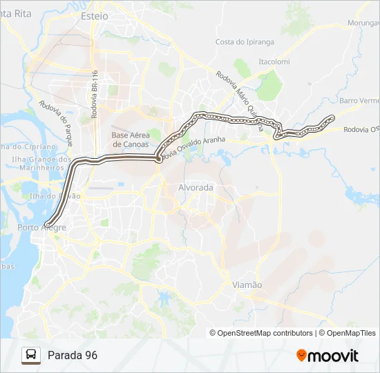 W594 GRAVATAÍ VIA PDA. 59 - EXECUTIVO Bus Line Map