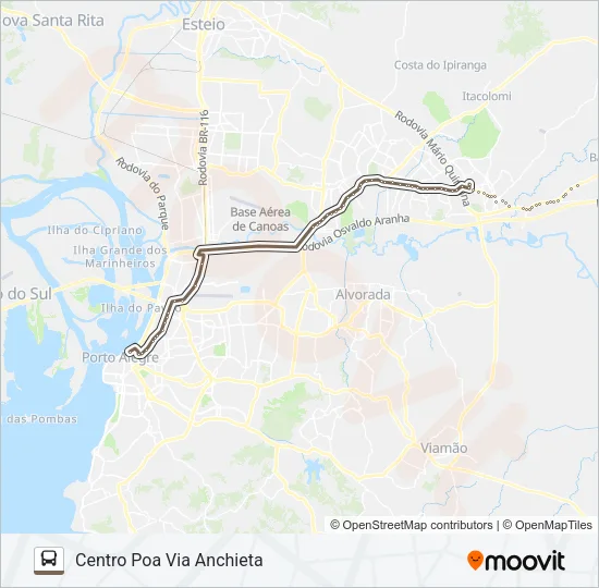 W594 GRAVATAÍ VIA PDA. 59 - EXECUTIVO Bus Line Map