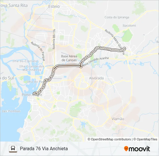 W594 GRAVATAÍ VIA PDA. 59 - EXECUTIVO Bus Line Map