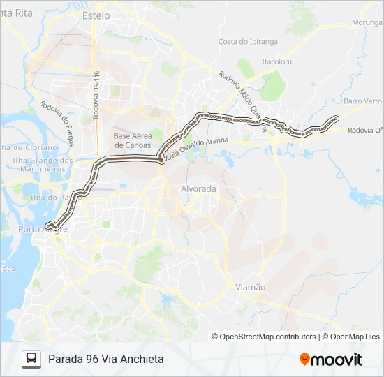 W594 GRAVATAÍ VIA PDA. 59 - EXECUTIVO Bus Line Map