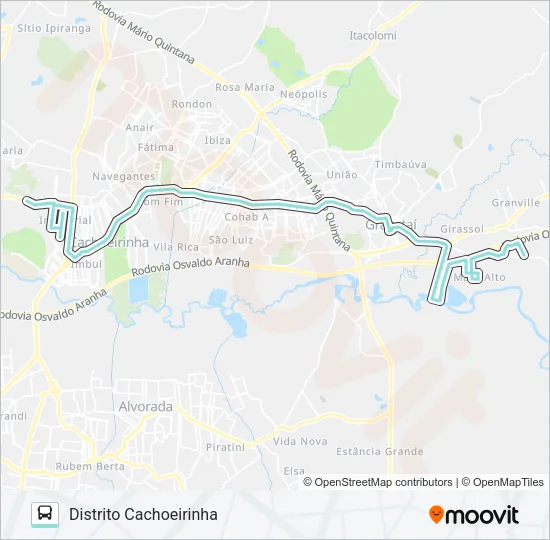 R659 MATO ALTO / DISTRITO CACHOEIRINHA Bus Line Map