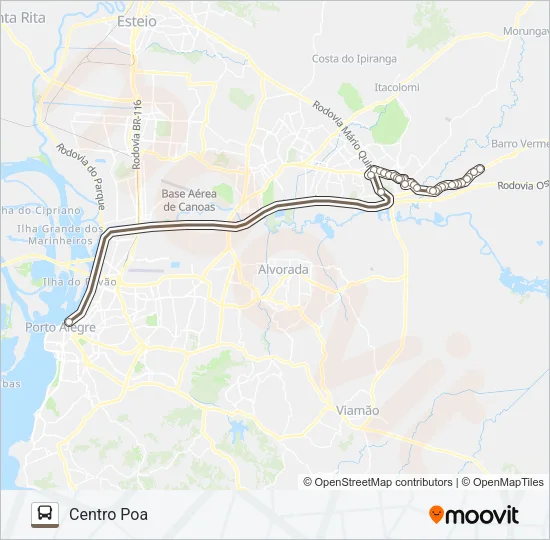 W594 GRAVATAÍ VIA FREE-WAY - EXECUTIVO Bus Line Map