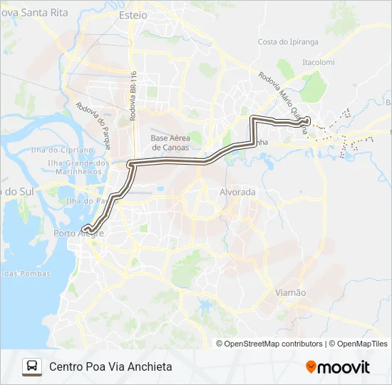 W594 GRAVATAÍ VIA FREE-WAY - EXECUTIVO Bus Line Map