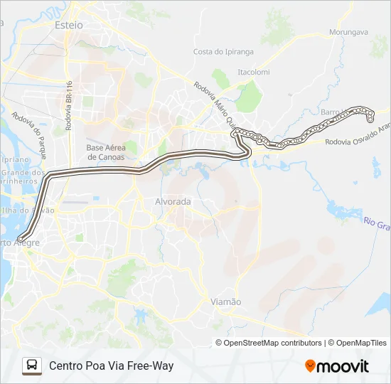 W620 GRAVATAÍ - PARADA 107 - EXECUTIVO Bus Line Map