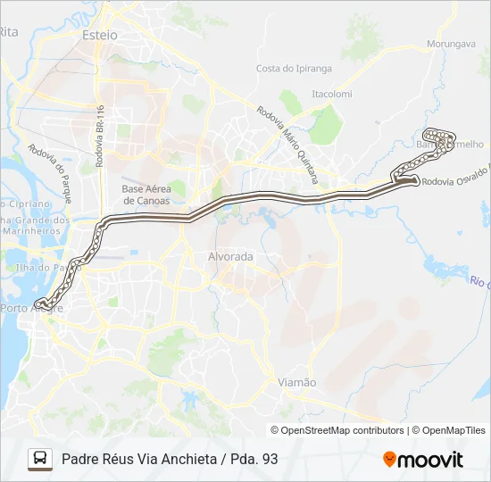 W620 PADRE RÉUS VIA FREEWAY - EXECUTIVO Bus Line Map