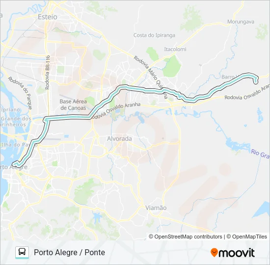 W622 GRAVATAÍ - PARADA 107 VIA ANCHIETA Bus Line Map