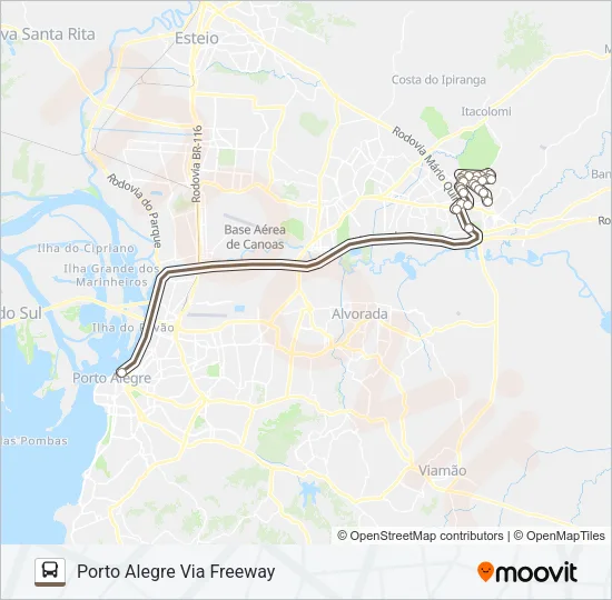 W551 NATAL / ULBRA GRAVATAÍ - SEMIDIRETO Bus Line Map
