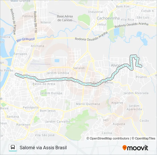 W183 SALOMÉ ATÉ CAIRÚ Bus Line Map