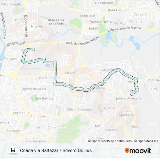 W203 SÃO PEDRO / CEASA Bus Line Map