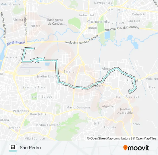 W203 SÃO PEDRO / CEASA Bus Line Map
