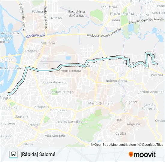 W182 SALOMÉ VIA SERTÓRIO Bus Line Map