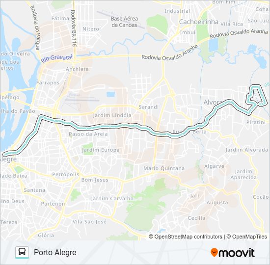 Mapa da linha W207 UMBU VIA ASSIS BRASIL de ônibus