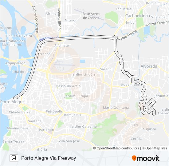 Mapa da linha W138 PORTOVERDE - EXECUTIVO de ônibus