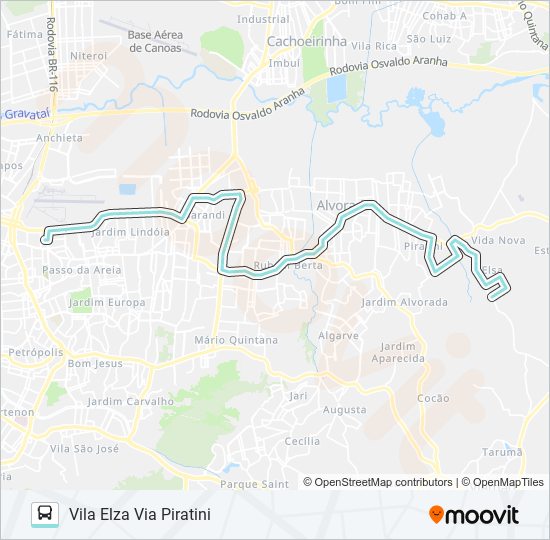 Mapa de W224 VILA ELZA / PORTO SECO de autobús