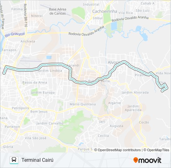 W225 VILA ELZA VIA SERTÓRIO bus Line Map