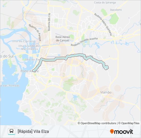 Mapa de W225 VILA ELZA VIA SERTÓRIO de autobús